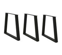 BOWEKAM Mobili, accessori da tavolo, gambe del tavolo, gambe del tavolo da pranzo a forma di V, 3 pezzi, nero, 80 x (72-73,3 cm) in acciaio
