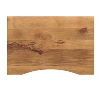 BOWEKAM Mobili, accessori da tavolo, piani da tavolo, piano da scrivania con curva, 90 x 60 x 2,5 cm, in legno massello di mango grezzo