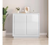 BOWEKAM Mobili,Armadi & Deposito,Buffet & Credenze,Credenza Bianco Lucido 80x34x75 cm Legno Ingegnerizzato