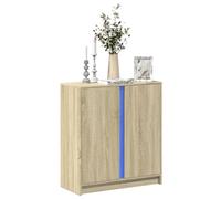 BOWEKAM Mobili,Armadi & Deposito,Buffet & Credenze,Credenza con LED Rovere Sonoma 77x34x85 cm Legno Ingegnerizzato
