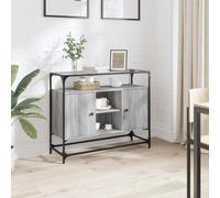 BOWEKAM Mobili,Armadi & Deposito,Buffet & Credenze,Credenza con Piano in Vetro Grigio Sonoma 98x35x81 cm Legno Ingegnerizzato