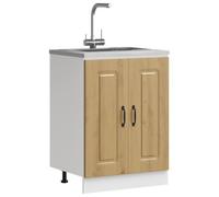 BOWEKAM Mobili,Armadi e stoccaggio,Armadi da cucina,Mobile Base Lavabo Kalmar Rovere Artigianale 60x46x81.5 cm Legno Ingegnerizzato