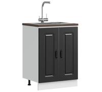 BOWEKAM Mobili,Armadi e stoccaggio,Armadi da cucina,Mobile base lavello Kalmar Nero 60x46x81,5 cm Legno Ingegnerizzato