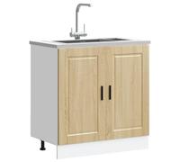 BOWEKAM Mobili,Armadi e stoccaggio,Armadi da cucina,Mobile base lavello Rovere Porto Sonoma 80x46x81,5 cmLegno ingegnerizzato
