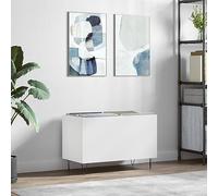BOWEKAM Mobili,Armadi e stoccaggio,Armadi e rack di archiviazione multimediali,Armadio per dischi bianco 74,5x38x48 cm Legno ingegnerizzato