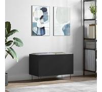 BOWEKAM Mobili,Armadi e stoccaggio,Armadi e rack di archiviazione multimediali,Armadio per dischi nero 74,5x38x48 cm Legno ingegnerizzato