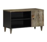 BOWEKAM Mobili,Armadi e stoccaggio,Armadi e rack di archiviazione multimediali,Mobile TV Grigio chiaro 80x31.5x46 cm Legno massello Mango