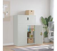 BOWEKAM Mobili,Armadi e stoccaggio,Armadietti e armadietti,File Cabinet Grigio chiaro 90x40x130 cm Acciaio