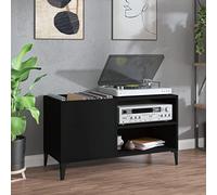 BOWEKAM Mobili,Armadi e stoccaggio,Armadio per dischi Nero 84.5x38x48 cm Legno Ingegnerizzato