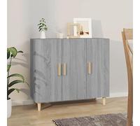 BOWEKAM Mobili,Armadi e stoccaggio,Buffet & Credenze,Credenza Grigio Sonoma 90x34x80 cm Legno Ingegnerizzato
