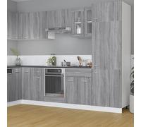 BOWEKAM Mobili,Armadi e stoccaggio,Mobili da cucina,Armadio pensile in vetro Lyon Grigio Sonoma 60x31x60 cm Legno ingegnerizzato