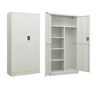 BOWEKAM Mobili,Armadi e stoccaggio,Schedari,Armadietto armadio grigio chiaro 90x40x180 cm Acciaio