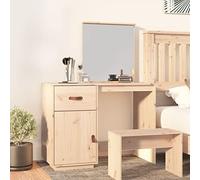 BOWEKAM Mobili, armadi e stoccaggio, unità di vanità, tavoli da toeletta per camera da letto, scrivania cosmetica 95 x 50 x 134 cm in legno massello di pino