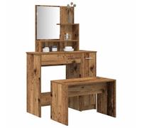 BOWEKAM Mobili,Armadi e stoccaggio,Unità di vanità,Tavoli da toletta della camera da letto,Tavolo da toeletta Set Legno Vecchio Legno Ingegnerizzato