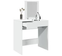 BOWEKAM Mobili, armadi e stoccaggio, unità di vanità, toletta per camera da letto, toeletta con specchio, bianco, 73 x 46,5 x 120 cm