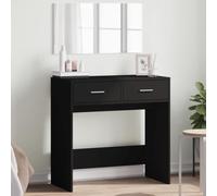 BOWEKAM Mobili, armadi e stoccaggio, unità di vanità, toletta per camera da letto, toeletta con specchio, nero, 80 x 39 x 80 cm