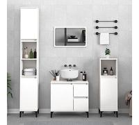 BOWEKAM Mobili,Armadi e stoccaggio,Unità di vanità,Unità di vanità del bagno,Armadietto da bagno Bianco 30x30x100 cm Legno ingegnerizzato
