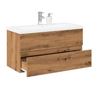 BOWEKAM Mobili,Armadi e stoccaggio,Unità di vanità,Unità di vanità del bagno,Armadio lavabo con lavabo incorporato Rovere Artigianale