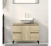 BOWEKAM Mobili,Armadi e stoccaggio,Unità di vanità,Unità di vanità del bagno,Lavabo Mobile Sonoma Oak 80x33x60 cm Legno ingegnerizzato