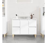 BOWEKAM Mobili,Armadi e stoccaggio,Unità di vanità,Unità di vanità del bagno,Mobile lavabo bianco 80x33x60 cm Legno ingegnerizzato