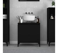 BOWEKAM Mobili,Armadi e stoccaggio,Unità di vanità,Unità di vanità del bagno,Mobile lavabo nero 58x33x60 cm Legno ingegnerizzato