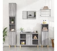 BOWEKAM Mobili,Armadi e stoccaggio,Unità di vanità,Unità di vanità del bagno,Mobile lavello grigio Sonoma 80x33x60 cm Legno ingegnerizzato