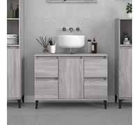 BOWEKAM Mobili,Armadi e stoccaggio,Unità di vanità,Unità di vanità del bagno,Mobile lavello grigio Sonoma 80x33x60 cm Legno ingegnerizzato