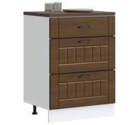 BOWEKAM Mobili,Armadi & Stoccaggio,Armadi da cucina,Base Cabinet Lucca Brown Oak Engineered Wood