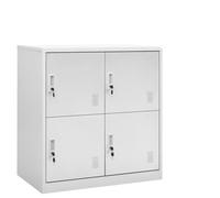 BOWEKAM Mobili,Armadi & Stoccaggio,Armadietti & Armadietti,Armadietti 2 pz Grigio Chiaro 90x45x92.5 cm Acciaio