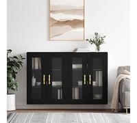 BOWEKAM Mobili,Armadi & Stoccaggio,Buffet & Credenze,Armadi a parete 2 pz Nero Ingegnerizzato Legno