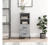 BOWEKAM Mobili,Armadi & Stoccaggio,Buffet & Credenze,Credenza Grigio Cemento 34.5x34x90 cm Legno Ingegnerizzato