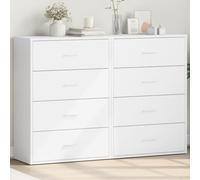 BOWEKAM Mobili,Armadi & Stoccaggio,Buffet & Credenze,Credenze 2 pz Bianco 60x31x84 cm Legno Ingegnerizzato