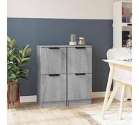 BOWEKAM Mobili,Armadi & Stoccaggio,Buffet & Credenze,Credenze 2 pz Grigio Sonoma 30x30x70 cm Legno Ingegnerizzato