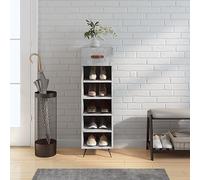 BOWEKAM Mobili,Armadi & Stoccaggio,Scarpiera Grigio Cemento 30x35x105 cm Legno Ingegnerizzato