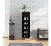 BOWEKAM Mobili,Armadi & Stoccaggio,Scarpiera Nero 30x35x105 cm Legno Ingegnerizzato