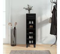 BOWEKAM Mobili,Armadi & Stoccaggio,Scarpiera Nero 30x35x105 cm Legno Ingegnerizzato