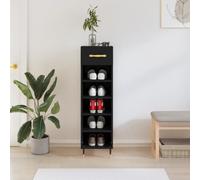 BOWEKAM Mobili,Armadi & Stoccaggio,Scarpiera Nero 30x35x105 cm Legno Ingegnerizzato