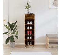 BOWEKAM Mobili,Armadi & Stoccaggio,Scarpiera Rovere Affumicato 30x35x105 cm Legno Ingegnerizzato