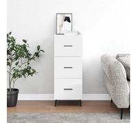 BOWEKAM Mobili,Armadi & Storage,Buffet & Credenze,Credenza Bianco Lucido 34.5x34x90 cm Legno Ingegnerizzato