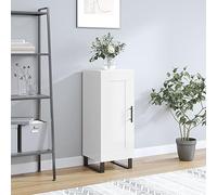 BOWEKAM Mobili,Armadi & Storage,Buffet & Credenze,Credenza Bianco Lucido 34.5x34x90 cm Legno Ingegnerizzato