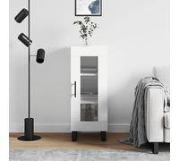 BOWEKAM Mobili,Armadi & Storage,Buffet & Credenze,Credenza Bianco Lucido 34.5x34x90 cm Legno Ingegnerizzato