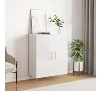 BOWEKAM Mobili,Armadi & Storage,Buffet & Credenze,Credenza Bianco Lucido 69.5x34x90 cm Legno Ingegnerizzato