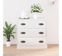 BOWEKAM Mobili,Armadietti & Stoccaggio,Buffet & Credenze,Credenza Bianco Lucido 70x35.5x67.5 cm Legno Ingegnerizzato