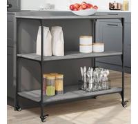 BOWEKAM Mobili,Carrelli,Carrelli Cucina & Pranzo,Carrello Cucina Grigio Sonoma 102x50x95 cm Legno Ingegnerizzato