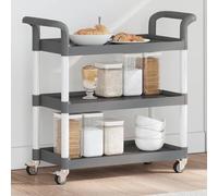 BOWEKAM Mobili,Carrelli,Carrelli Cucina & Pranzo,Trolley 3 Livelli Grigio 77x34x72 cm Alluminio