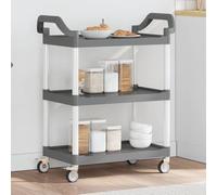 BOWEKAM Mobili,Carrelli,Carrelli Cucina & Pranzo,Trolley 3 Livelli Grigio 81x41x92 cm Alluminio