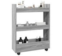 BOWEKAM Mobili,Carrelli,Cucina & Carrelli da pranzo,Carrello stretto 3 Tier Grigio Sonoma Engineered Wood