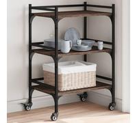 BOWEKAM Mobili,Carrelli,Cucina & Dining Carrelli,Carrello Cucina Rovere Marrone 50x35x75.5 cm Legno Ingegnerizzato