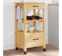BOWEKAM Mobili,Carrelli,Cucina & Pranzo Carrelli,Carrello Cucina MONZA 48x40x90 cm Legno Massello Pino