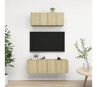 BOWEKAM Mobili, centri di intrattenimento e supporti TV, 2 pezzi TV Cabinet Set Sonoma Oak Engineered Wood